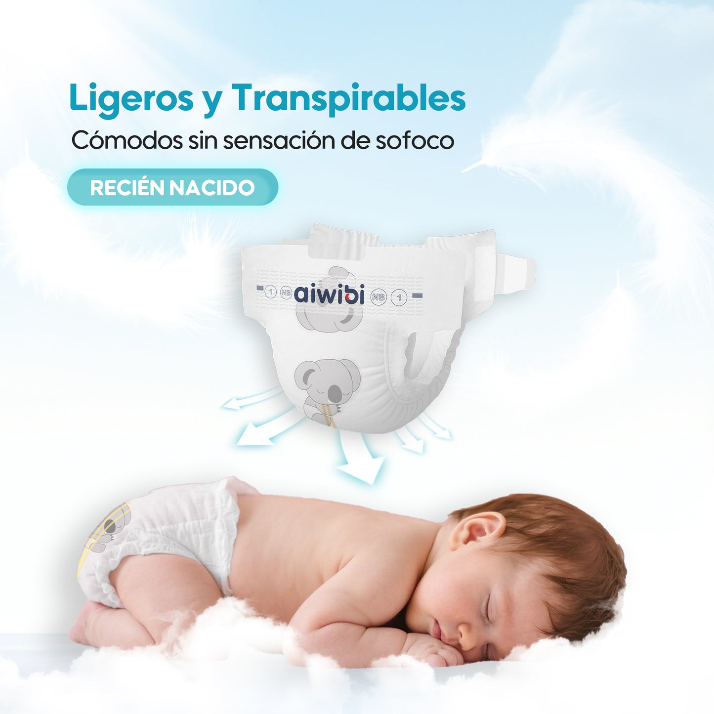 Pañales desechables para bebés Light Feather(NB)