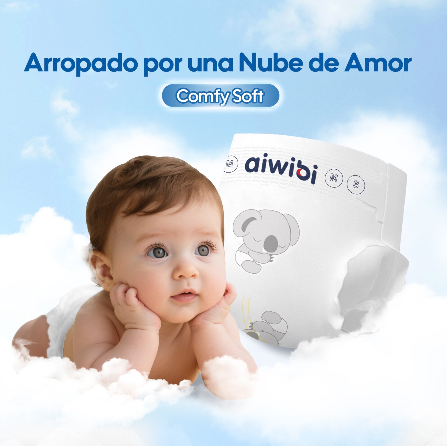 Pañales Premium Aiwibi Para Bebé Comfy Soft Talla (P) Paquete 50un.