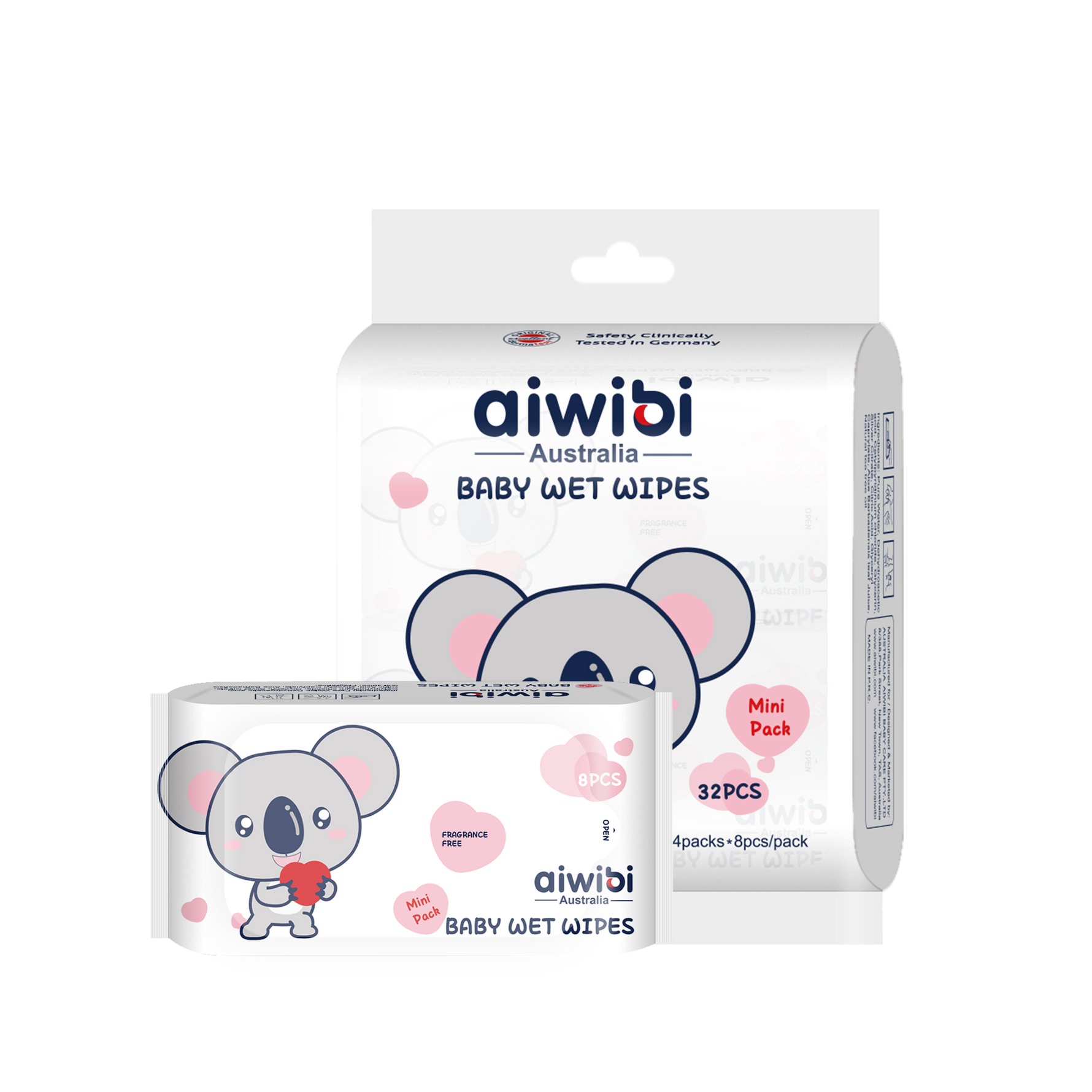 Toallitas Portátiles de Paquete Mini (Té verde) imagen de producto, 4 Paquetes / Bolsa.