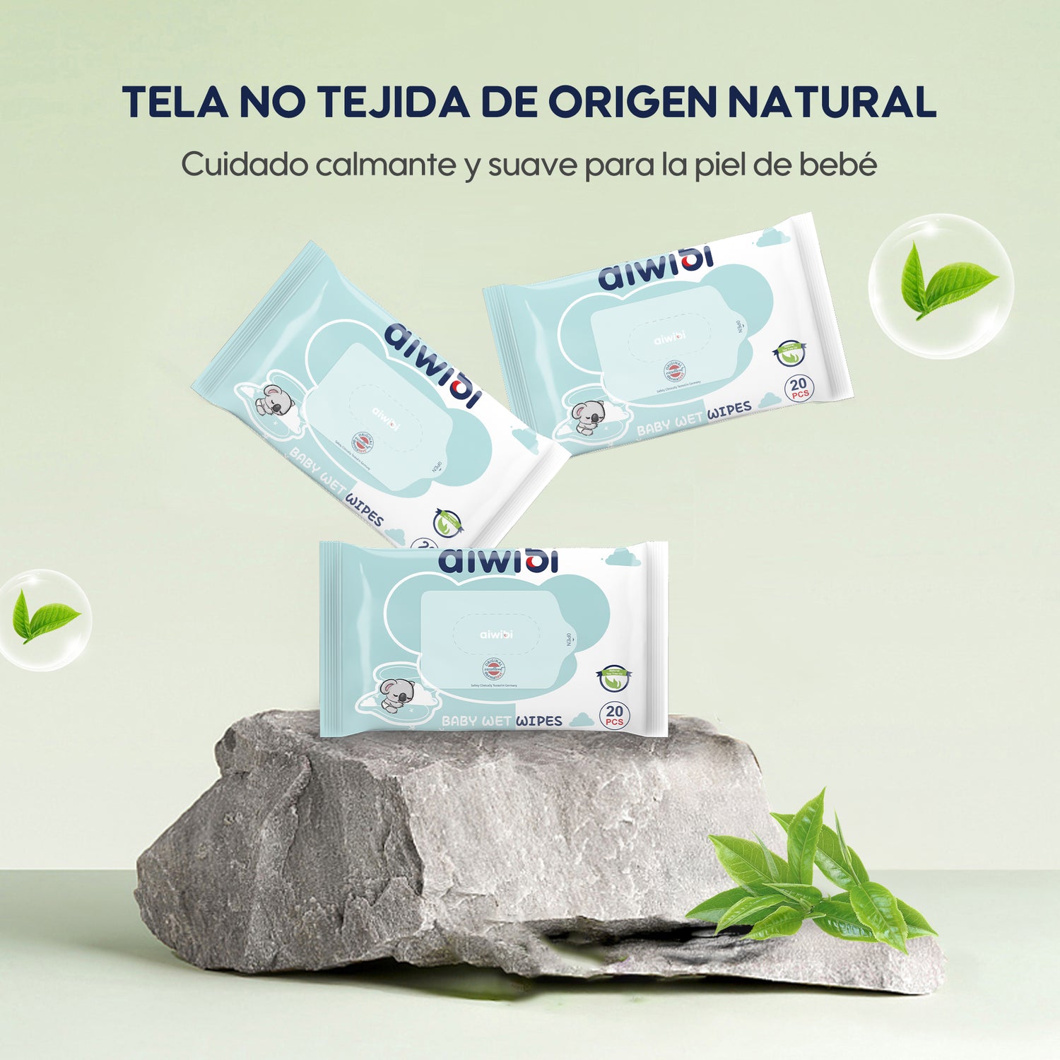 Pañitos húmedos para bebés Gentle Soft 20pcs (Té verde)