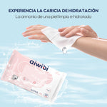 Pañitos húmedos Aiwibi Gentle Soft sin fragancia para piel delicada de bebés.