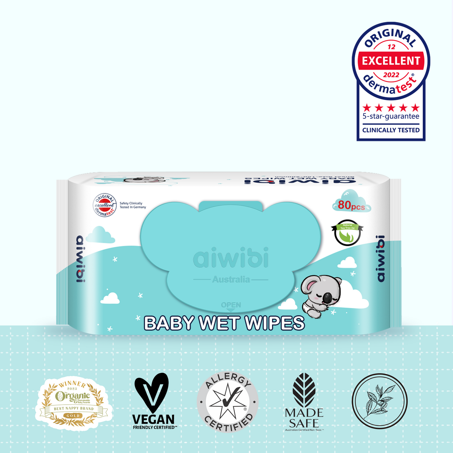 Pañitos húmedos para bebés Gentle Soft 80pcs (Té verde)