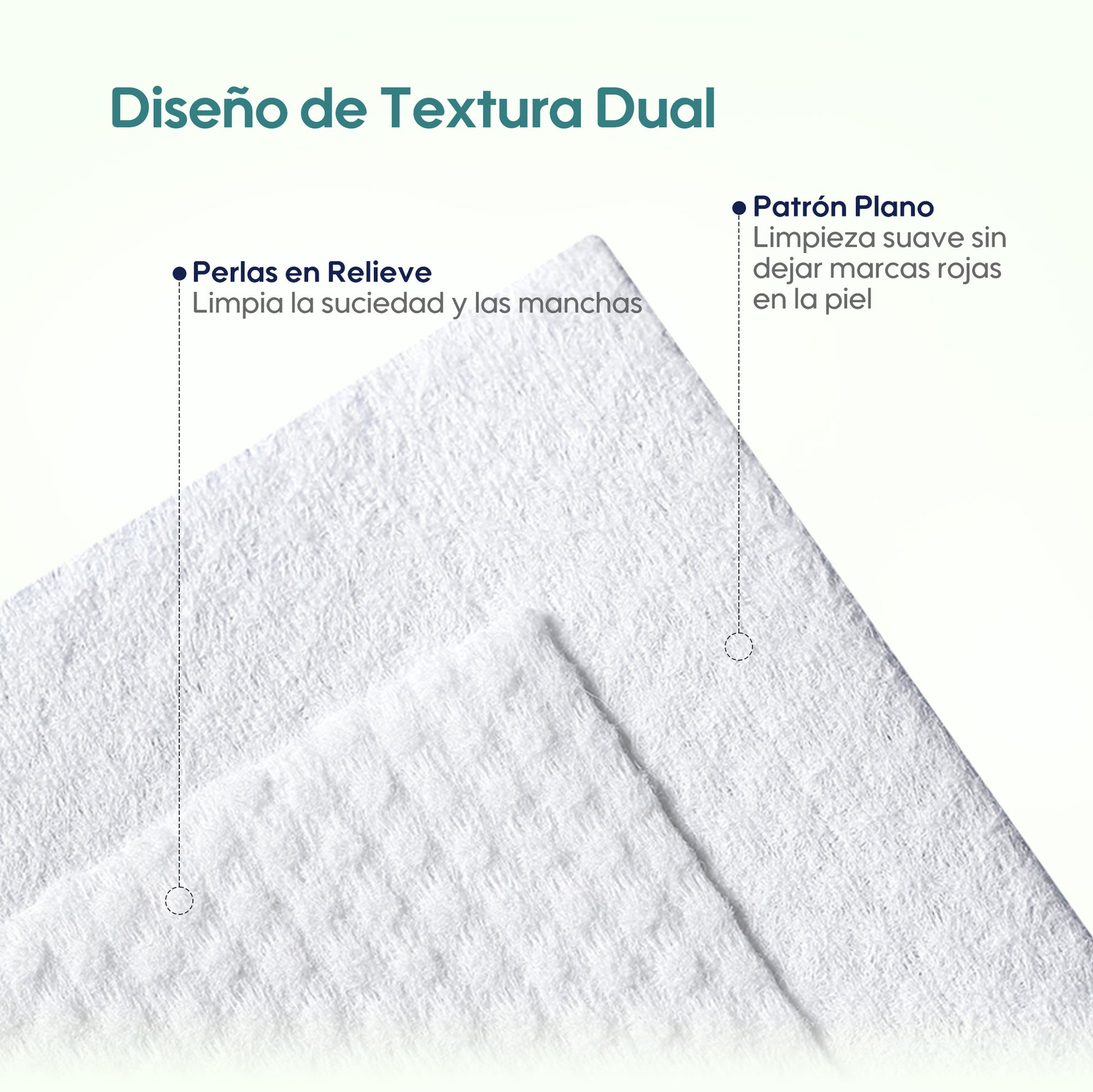 Las toallitas se despliegan hacia un lado para revelar su mayor tamaño y grosor absorbente.