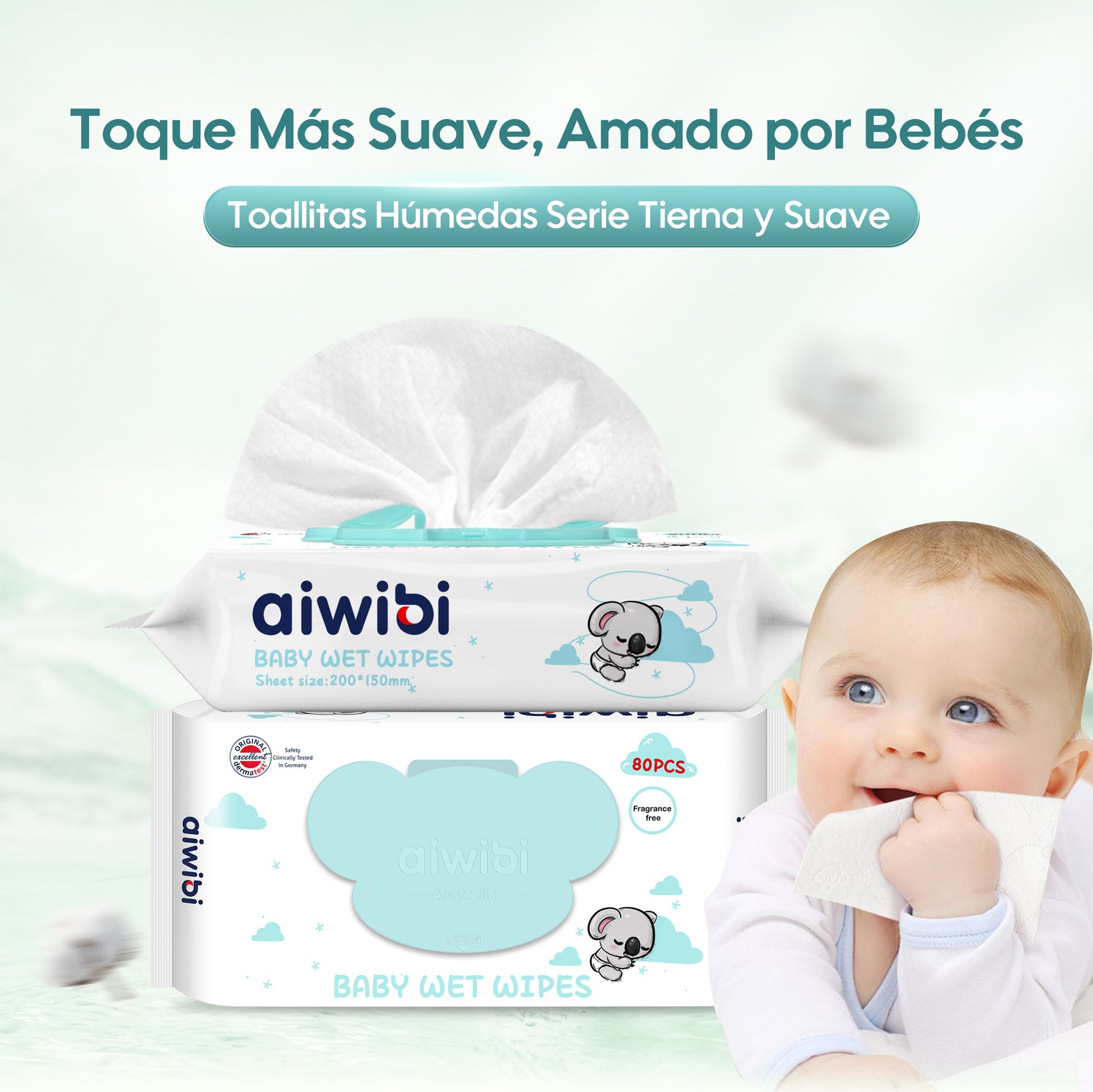 Toallitas portátiles Gentle Soft infusionadas, ingrediente antioxidante y calmante.