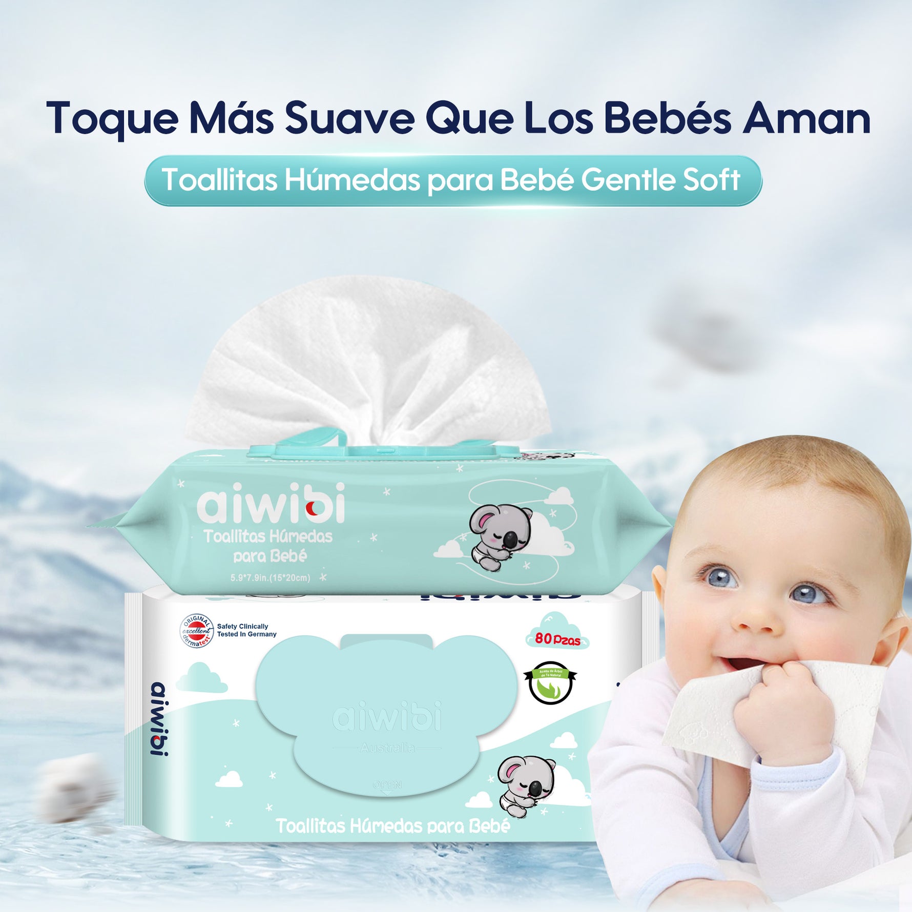 Infusión de té verde en toallitas portátiles Gentle Soft: suavidad natural + propiedades calmantes. Libre de químicos agresivos.