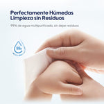 Toallitas portátiles Gentle Soft usadas durante un paseo al aire libre. Fáciles de llevar y ideales para limpieza rápida de manos y cara del bebé.